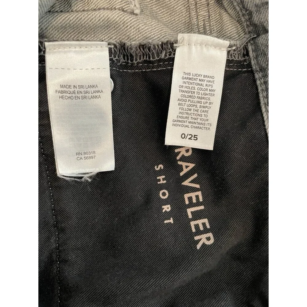 Lucky Brand Women’s Denim Jean Traveler Shorts Sz 0 Gray/Black Distress Frayed - Picture 7 of 14
